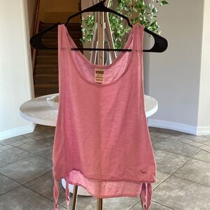 PINK open side tank top swim cover up tank top